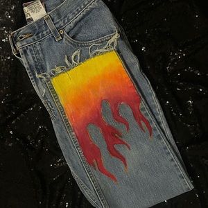 Levi’s Hand Painted Flames Relaxed Fit Denim Jeans